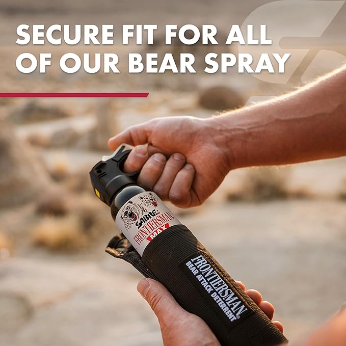SABRE Frontiersman MAX Bear Spray – 40 ft Range, Maximum Strength, The Only EPA-Registered Spray for Bears & Mountain Lions, 9.2 oz, Glow Safety Clip, Outdoor Hiking & Camping Protection