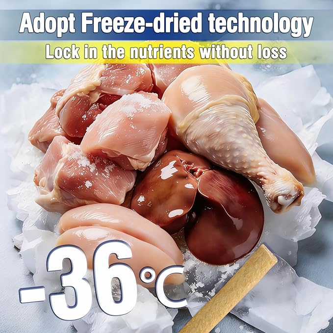 30g Freezed Dried Cat Chew Stick Chicken Flavor, Cat Dental Treats for Freshens Breath and Reduce Tartar, Feline Teething Sticks Cats Treats Snack