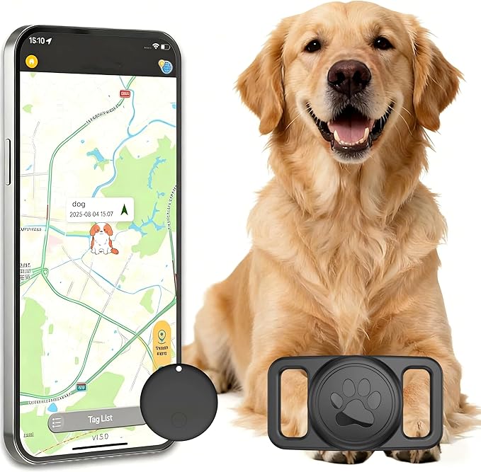GPS Collar for Dogs,Pet Tracker (Android Only) Smart tag,Waterproof Compatible with Google Find My,No Monthly Fee,Advanced Tracking Solution Smart Collar for Pet Safety Ideal Small Large Dogs