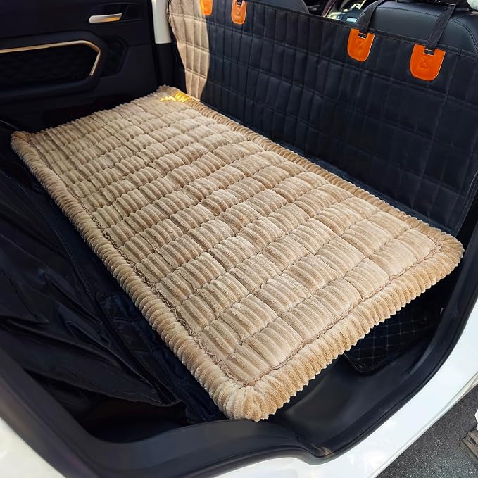 Dog Bed for Car, Backseat Pet Bed Mat, Dog Seat Cover for Car Back Seat, Non-Slip Travel Pet Mat, Fit for Backseat Extenders and Seat Covers (LightCoffee, 24.8x54inch)