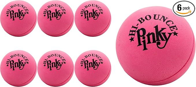 JA-RU Hi Bounce Pinky Ball (6 Balls) – Solid Pink Rubber Bouncy Balls for Kids, Outdoor Playground Toys, Stress Relief Toy & Massage Balls, Bulk Party Favors & Classroom Prizes. 976-6p