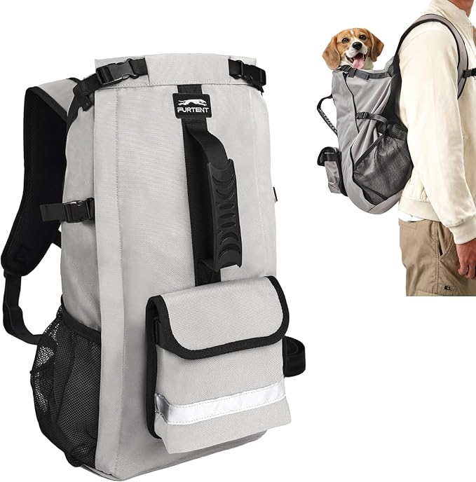 Dog Backpack Carrier for Small and Medium Dogs 4-Layer Safety Design (S) | Detachable Waist Bag with padded shoulder straps, breathable mesh and storage pockets for travel and hiking