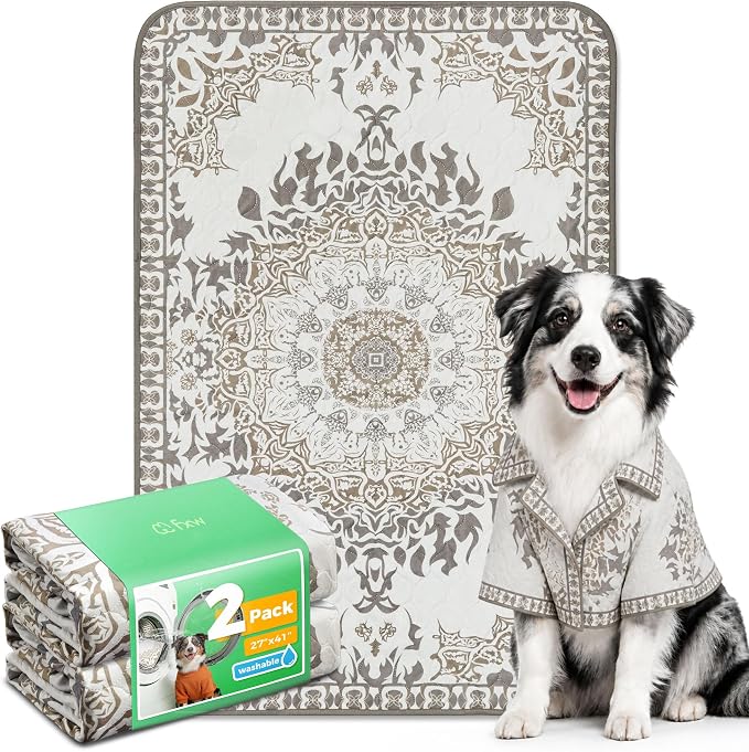 FXW Washable Pee Pads for Dogs, Super Absorbent, 27" x 41", 2 Packs | Machine washable, Non-slip backing
