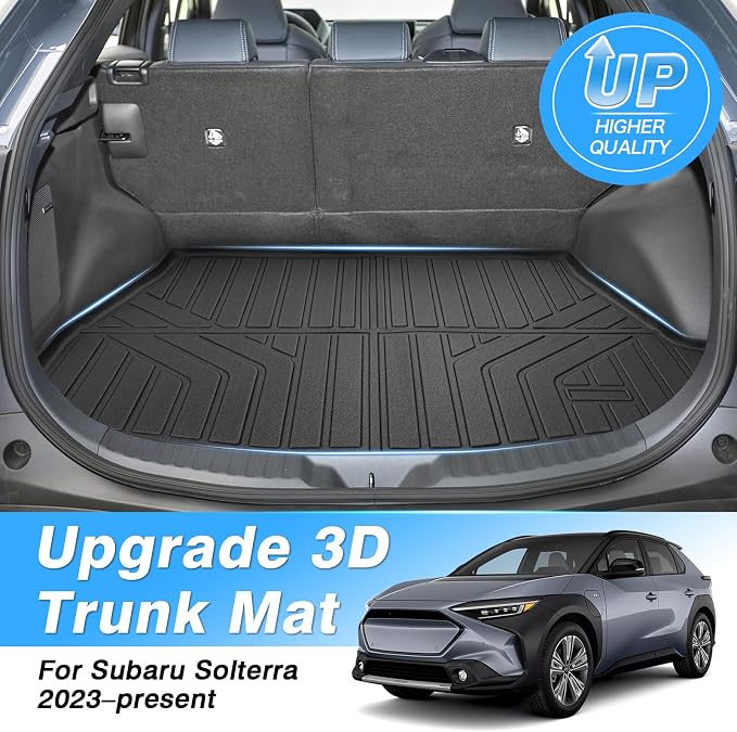 Powerty Cargo Mat Compatible for Toyota bZ4X & Subaru Solterra 2023 2024 2025 2026 Accessories All Weather Cargo Liner TPE Rear Trunk Mat