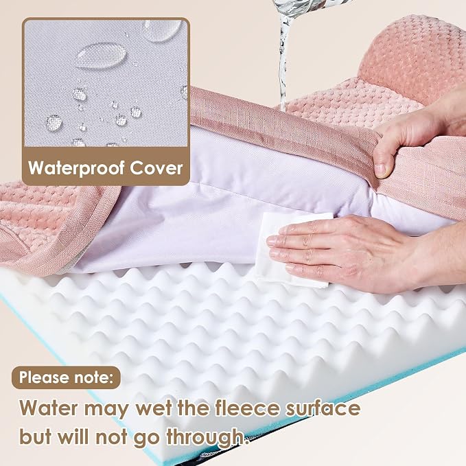 EHEYCIGA Orthopedic Dog Bed Medium Size Dogs, Memory Foam Dog Bed with Washable Removable Cover, Waterproof Pet Sofa Couch for Crate with Nonskid Bottom, 30x20x6, Pink | Small Dog Sofa with Washable Removable Cover, Waterproof Pet Couch for Crate with ...