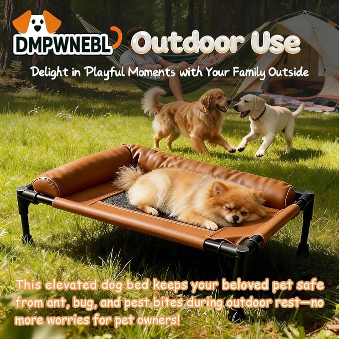 Small Elevated Dog Bed,Cooling Hammock with Soft Edge Pillow,Features Non-Slip Base Portable Pet Travel Cot,Indoor Outdoor Universal(23.62" L x 15.75" W x 5.91" H)