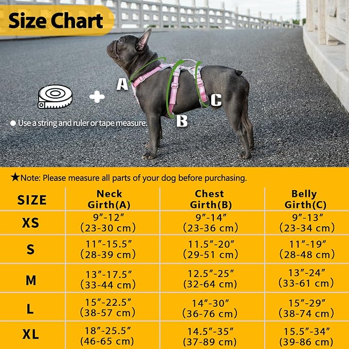 Escape Proof Dog Harness, Escape Artist Harness, Fully Reflective Vest with Padded Handle, Breathable,Durable, Adjustable Vest for Medium Dogs Walking, Training, and Running Gear (Pink, XS