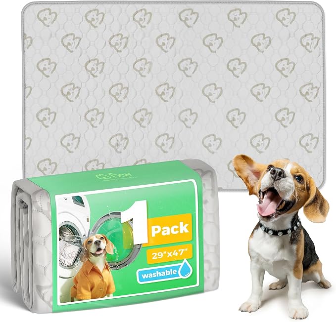 FXW Washable Pee Pads for Dogs, Super Absorbent, 29" x 47", 1 Pack | Machine washable, Non-slip backing
