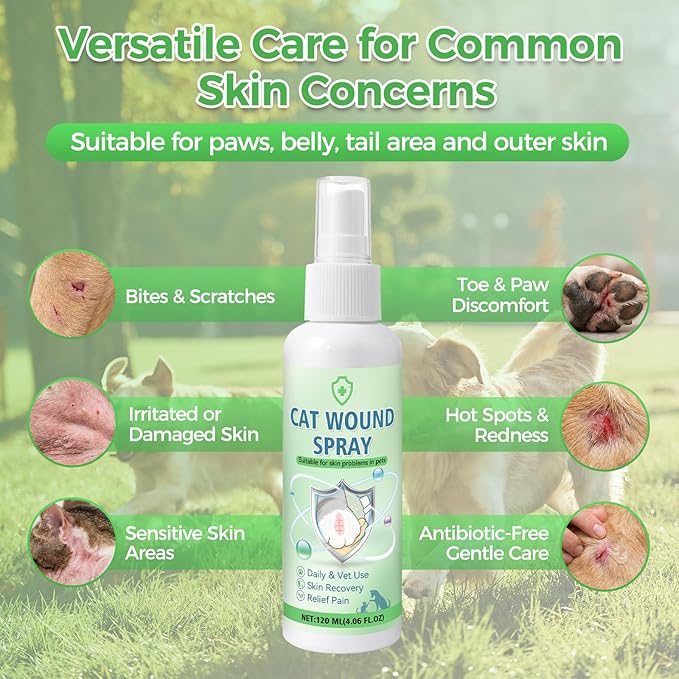 Pet Wound Spray for Dogs & Cats – Home-Ready Pet Wound Care for Minor Cuts, Scrapes & Daily Skin Support (120ml)