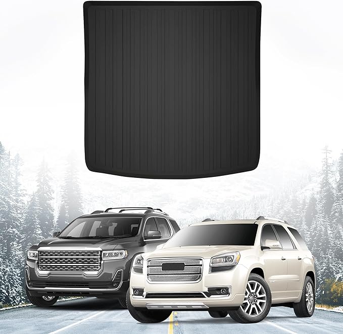Premium Cargo Liner for GMC Acadia Denali SLE SLT AT4 2017-2023 - 100% Protection - Custom Fit Car Trunk Mat - All-Season Black Cargo Mat - 3D Shaped Laser Measured Trunk Liners for GMC Acadia