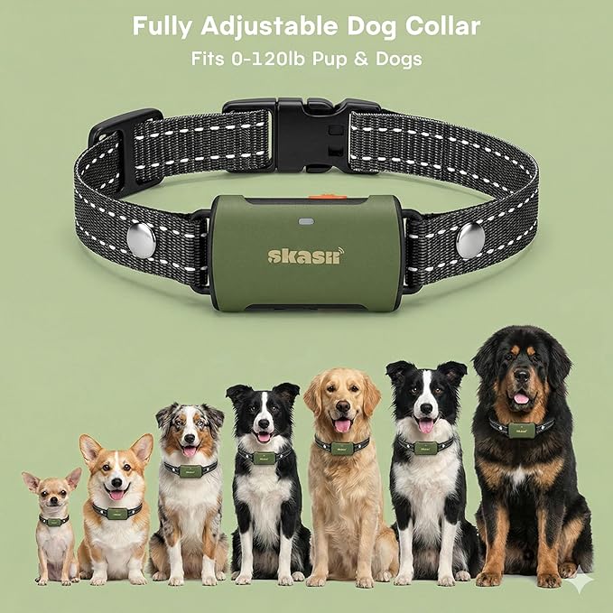 Dog Training Collar with Remote - 4500FT, IPX8, 0-150 Lbs, Dog Collar with 4 Training Modes, Security Lock, Rechargeable e-Collar, Outside Use, for Small Medium Large Dogs, Green
