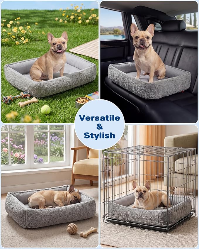 Cooling Dog Bed for Small Medium Dogs - Reversible Design (Ice‑Silk Cooling Layer | Sherpa Fleece Layer), Washable Cooling Mat for Dogs, Cats, Crates 24" × 15"