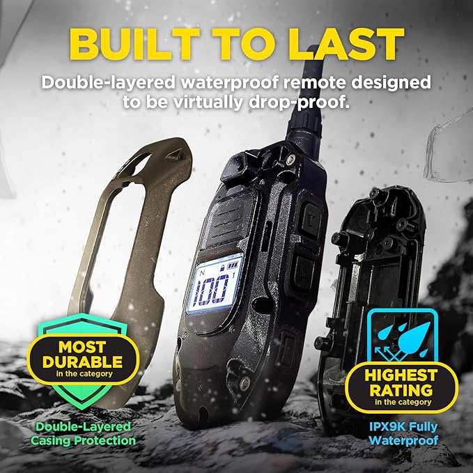 Dogtra 1900X 2-Dogs E-Collar with Remote - 3/4 Mile Range, 35 lbs+, LED Light, 100 Levels Control for Stubborn Dogs, Waterproof, Boost for Quick Recall, Vibration, Safety Lock & Tone