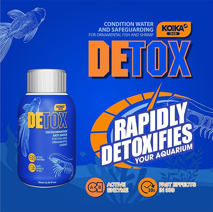 KOIKA Aquarium Water Conditioner for Fish Tank – Tap Water Dechlorinator & Clarifier, Anti-Shock for Fish & Ornamental Shrimp (180ml / 6.08 fl oz)