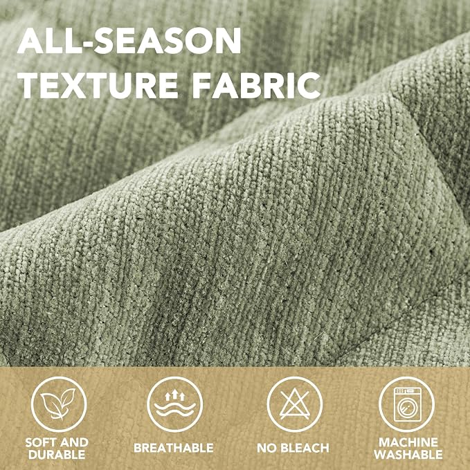 H.VERSAILTEX Chenille Couch Cover for Dogs Washable Soft Fuzzy Chaise Cover Sectional Couch Covers for L Shaped Sofa Both Left/Right Thick Pet Couch Cover Protector Non-Slip(Tender Green, 34" x 68")