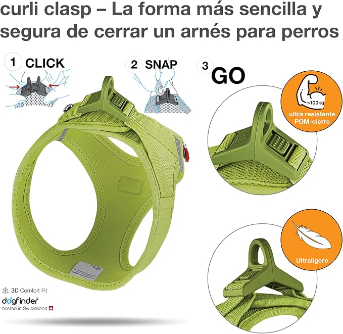 Vest Harness curli Clasp Air-Mesh Lime XL