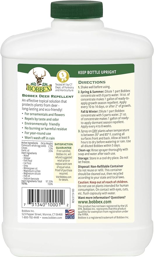 Concentrated Deer Repellent - Bobbex | Deer, Elk, and Moose Deterrent Concentrate (32 oz.) B550100