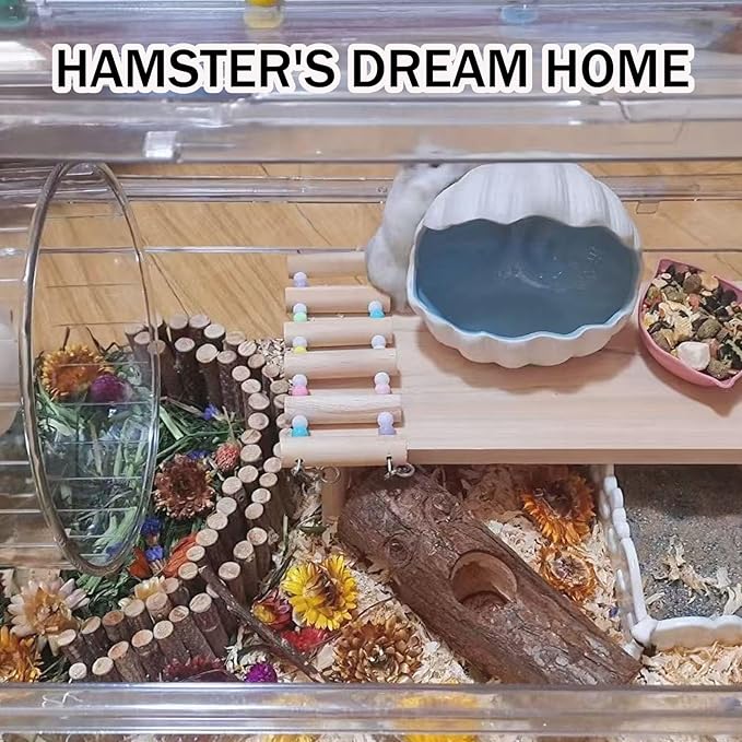 RUIAN Fish Tank Decor & Hamster House - Multipurpose Aquarium Ornament, Storage & Pet Habitat - Ideal for Aquascaping, Small Pets & Craft Projects (Blue)