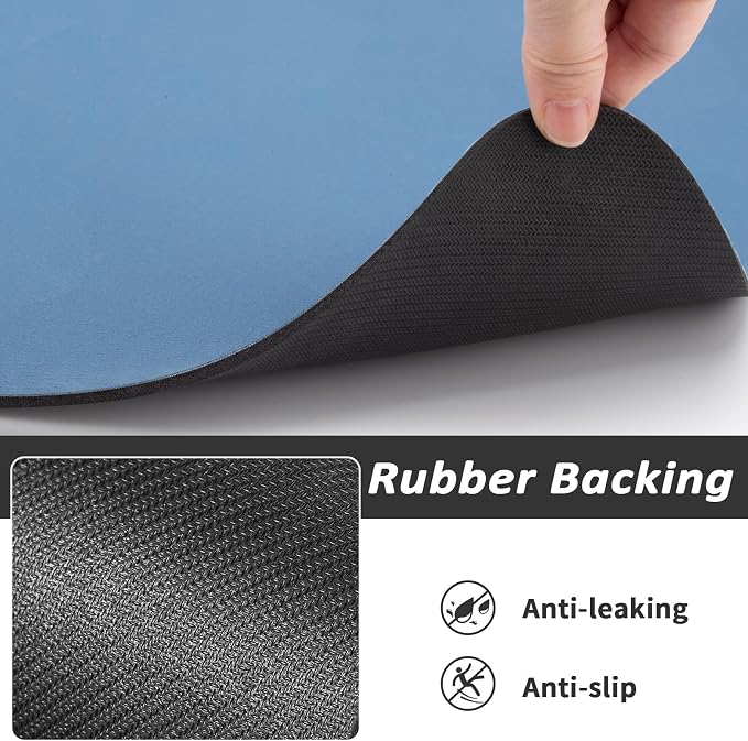 HotLive Dog Food Mat - Absorbent Cat Mat for Food and Water, No Stains Pet Feeding Bowl Mat, Easy to Clean Pet Placemats, Quick Dry Dog Water Dispenser Mat for Messy Drinkers | Blue 12"x 19"