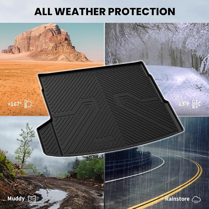 LASFIT Cargo Mat & Backrest Mats Seat Protector for BMW X3 2025 2026, Custom Fit 100% TPE All Weather Protection Car Liner for BMW X3 30 xDrive M50 xDrive Trunk Mats, Black