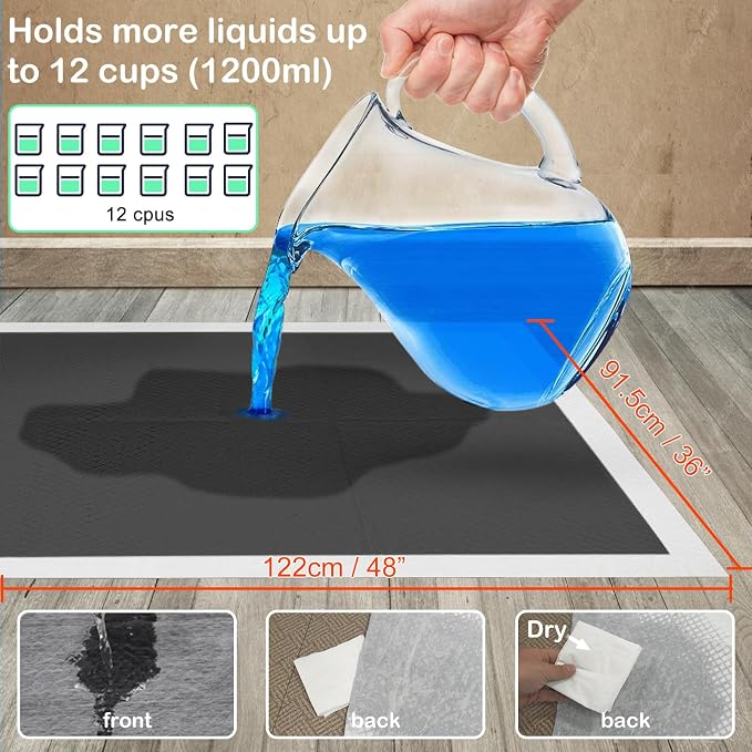 Extra Large 48"x36" 30 Pcs Odor-Control Super Absorbency Charcoal Pee Pads for Dogs,Leak-Proof Pet Training Pee Pads,Thicken Disposable Potty Pads Puppy Training Pads for Cats Rabbits