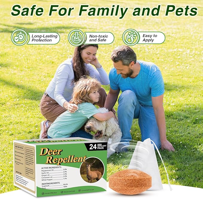 36 Pack Deer Repellent Rabbit Repellent Outdoor Deer Deterrent for Plants Flower Vegetable Tree Keep Deer Rabbit Out of Lawn Garden