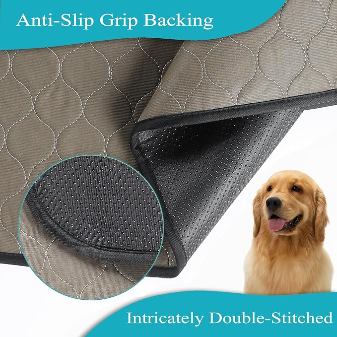 Bunlitent Washable Pee Pads for Dogs, 82" x 82", Brown, Reusable Puppy Pads | Extra Large, 1 Pack, Reusable, Quick Dry, Anti-Slip, Waterproof, Whelping Pads, For Puppy, Senior Dog, Incontinence