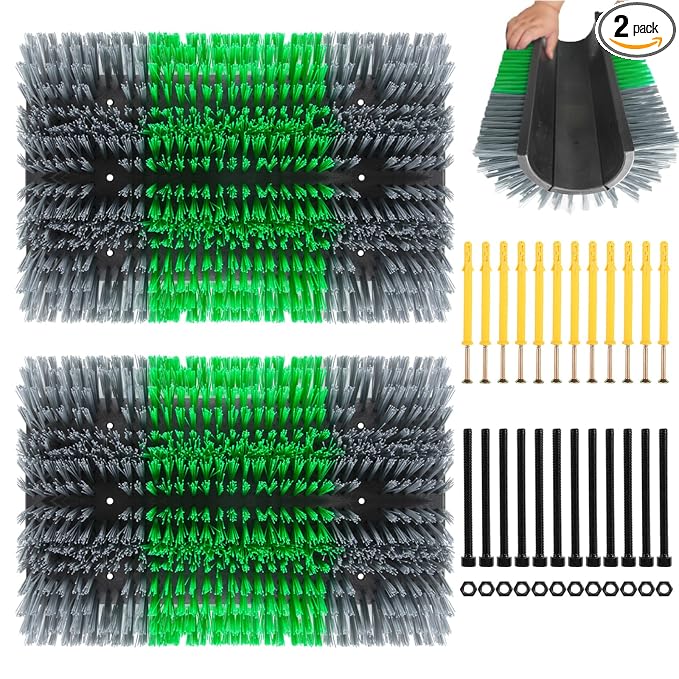 Extra Large Size Livestock Scratching Brush, Upgraded Horse/Goat/Cow/Cattle Scratcher Brush for Grooming, Itch Relief Horse Scratcher Brushes Kit with Two Sets of Mounting Screws(2-Pack,Gray)