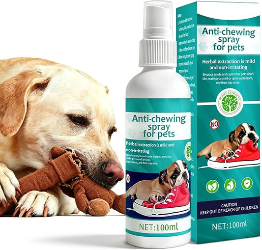 No Chew Spray for Dogs -Bitter Apple Spray for Dogs to Stop Chewing Licking of Furniture, Shoes, Bandages, Dog Training & Behavior Aids Spray, Indoor Outdoor