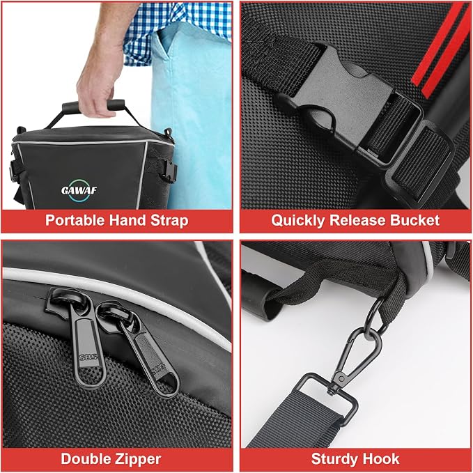Motorcycle Tail Bag, Upgrade 15L Waterproof Sports Motorbike Rear Seat Bag with Shoulder Strap, Motorcycle Tank Bag For Storage Saddle Bag Dirt Bike Accessories
