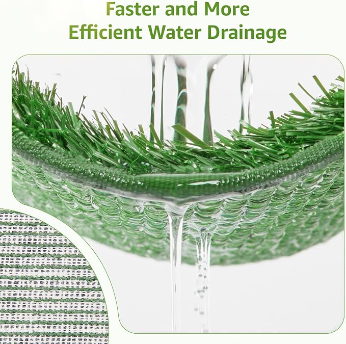 LOOBANI Dog Grass Pee Pads, 18.1x28.1in Artificial Grass Pad for Potty Tray | 2 Pack, Hemmed Edge, Fake Grass for Dogs to Pee On, Washable, Replacement Turf, Outdoor Indoor Pee Grass Patch, Easy to Clean