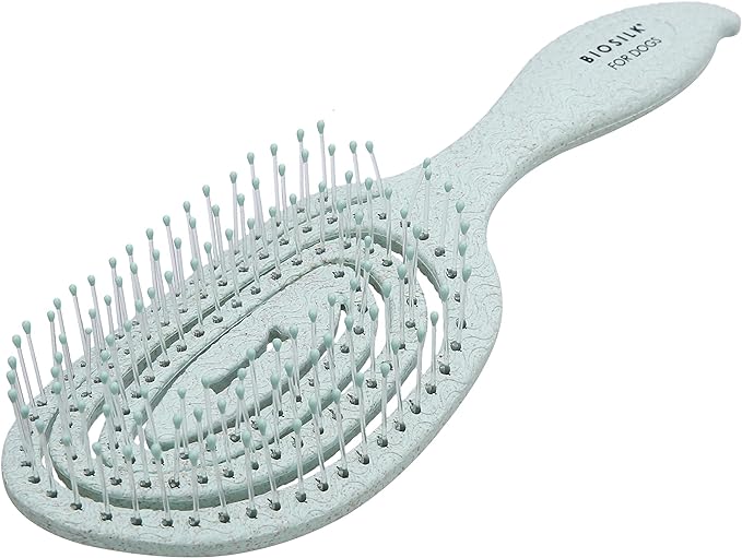 BioSilk for Pets Eco-Friendly Detangling Pin Brush for Dogs, 48-Pack | Gentle grooming brush removes knots and tangles, supports healthy coats for all dog breeds