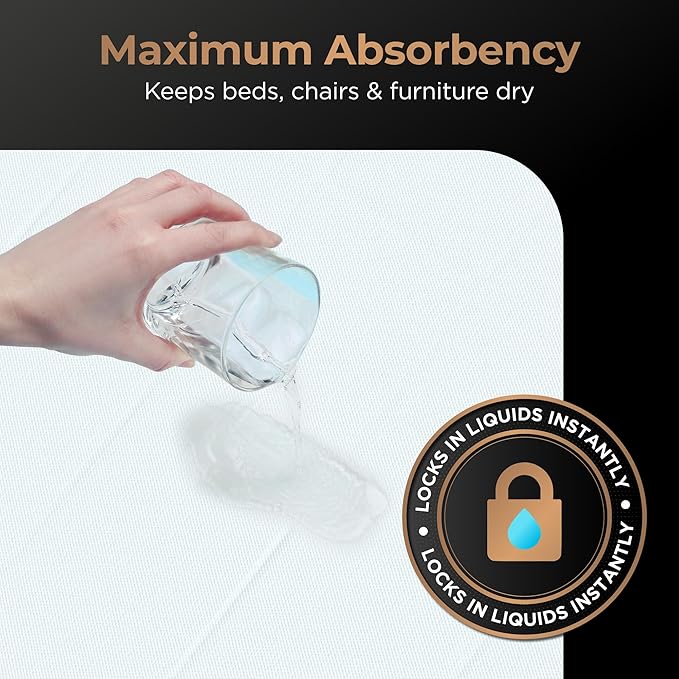 Inspire Extra Large Super Absorbent Disposable Bed Pads for Incontinence Ultra Thick and Absorbent Bed Pads Disposable Adult | Puppy Pads | Pee Pads for Adults (Duramax 36" x 36")