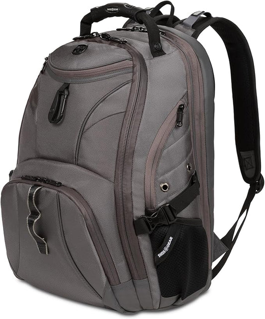 SWISSGEAR 1900 ScanSmart TSA Laptop Backpack Fits 17 Inch Laptop with RFID Protection and Tablet Pocket, Sting Grey Ballistic, 19-Inch