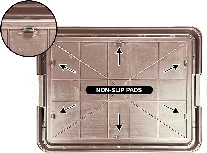 Dog Pee Pad Holder Tray, Puppy Potty Training, 22.5"x16.5", PP Plastic, Snap Lock, 4 Colors (Brown)