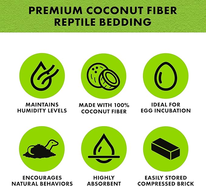 Zilla Coconut Husk Brick 24 Count, Organic Bedding for Reptiles, Made with 100% Coconut Fiber, Ideal for Tropical Habitats and Egg Incubation
