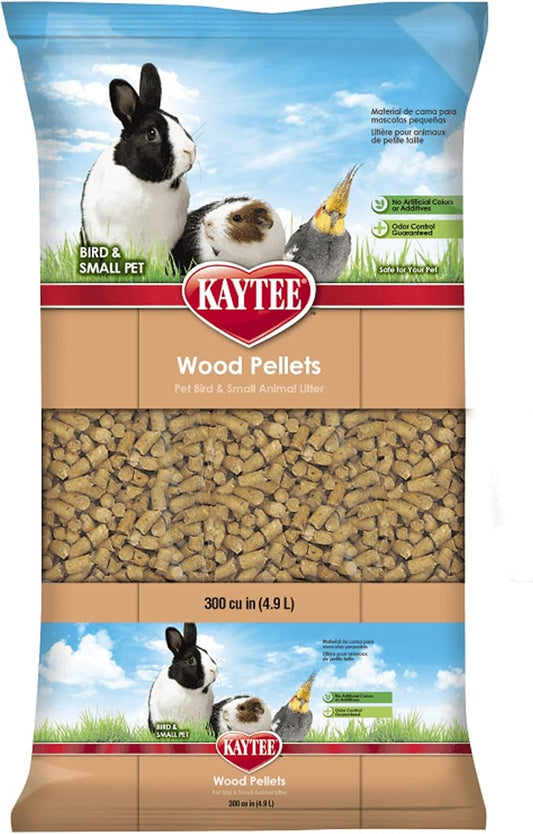 Kaytee Wood Pellets Small Animal | 100% Natural | Dust-Free | Non-Stick | 4.9 L, Pack of 6