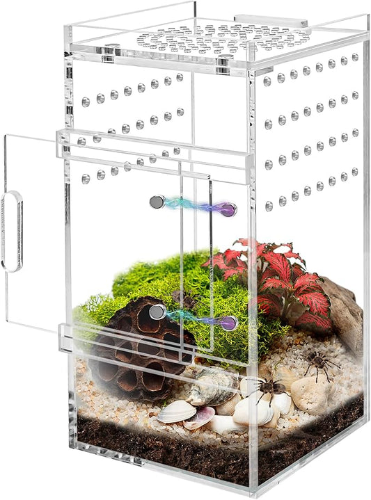 Acrylic Jumping Spider Enclosure Tarantula Enclosure, Full Transparency Spider Enclosure Spider Terrarium Jumping Spider Habitat, Insect Terrarium Bug Enclosure, Arboreal Tarantula Enclosure