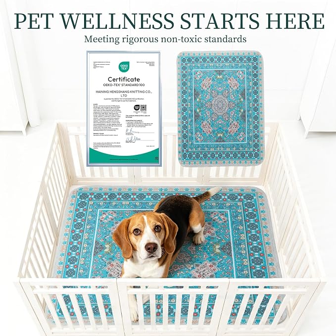 Homimp Washable Pee Pads for Dogs, Extra Large Reusable Puppy Pads Waterproof, Absorbent and Leakproof Dog Pee Pads, Non Slip Puppy Training Pads, Pet Mat for Floor,Crate,Couch,Whelping, Blue,36"x72"
