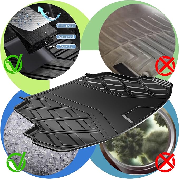AOMSAZTO Cargo Liner Compatible with 2014-2019 Toyota Corolla Sedan | Custom Fit Trunk Mat Behind 2nd Row | All Weather Protection Cargo Mat Compatible with 2014-2019 Corolla Sedan Models
