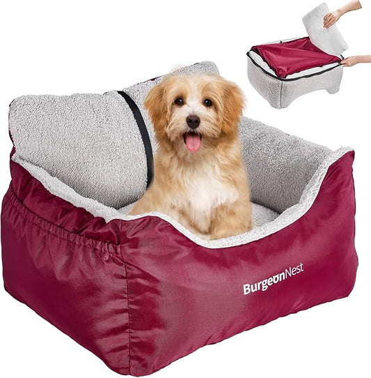 Dog Car Seat for Small Dogs & Cats Under 25 lbs, Red