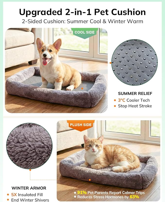 Morpilot Pet Carrier for Large Cats, Puppies & Small Dogs Up to 20lbs | Escape-Proof with Locking Zippers, Dual-Sided Cushion, Safety Buckle for Car & Vet Travel, Includes Foldable Bowl (Green)