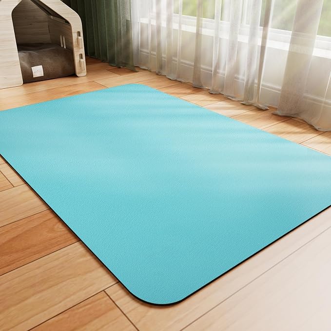 HotLive Dog Food Mat - Absorbent Cat Mat for Food and Water, No Stains Pet Feeding Bowl Mat, Easy to Clean Pet Placemats, Quick Dry Dog Water Dispenser Mat for Messy Drinkers | Teal 16"x 24"