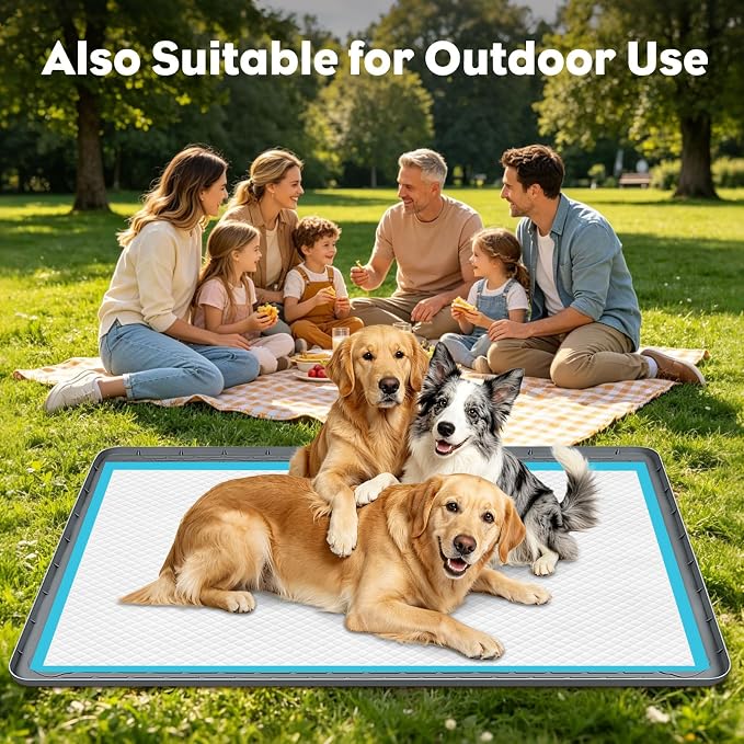 57" x40" Pee Pad Holder for Dogs Puppy Pad Holder Dark Gray | Extra Large Silicone Pee Tray for Dog Training Floor Protection Raised Edge Dog Potty Tray, No Pee Pads