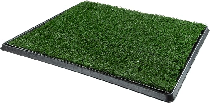 PETMAKER Artificial Grass Puppy Pee Pad for Dogs and Small Pets, 16” x 20” | Reusable 4-Layer Turf Pads for Dogs with Tray, Indoor and Outdoor Fake Grass Potty, Pet Housebreaking Supplies