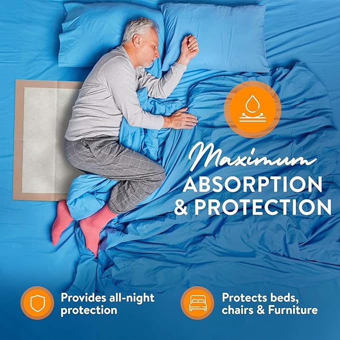 Inspire XL Super Absorbent Bed Pads for Chronic Incontinence 30 x 36 Ultra Thick 100 Grams | Bed Pads Disposable Adult Elderly Care | Chucks Disposable Underpads for Incontinence (50 Count)