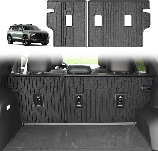 TripleAliners Rear Back Seat Protector Cover 2nd Row Backrest Mats All Weather Liners Compatible with 2026 2025 Chevy Equinox Accessories TPE Custom Fit Protection Seat Back Cover(No for EV)