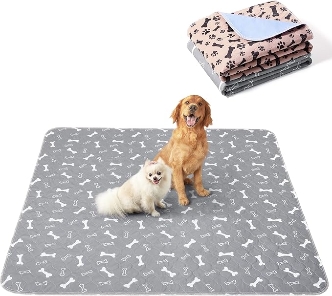 Eterish Reusable Washable Pee Pads for Dogs Small/Large/Extra Large 18'' x 24'' 2 Pack, Absorbent Pet Puppy Dog Training Pads Non-Slip, Waterproof Whelping Potty Pads for Dogs Leak-Proof