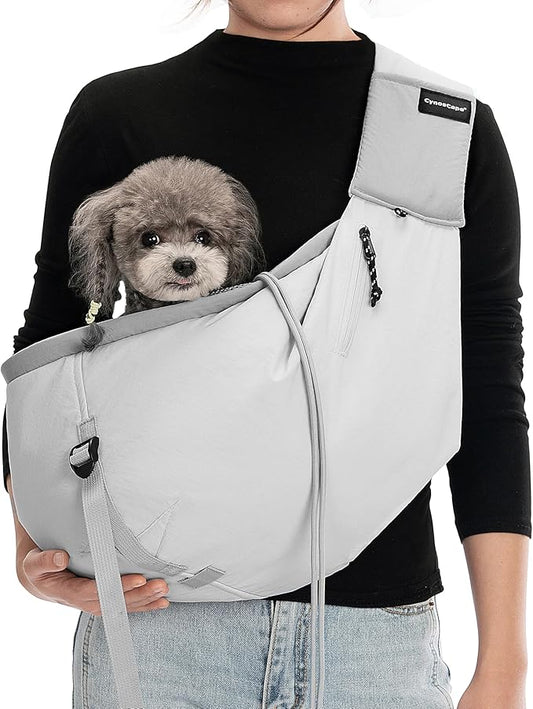 Dog Backpack Carrier & Body Sling for Small Dogs & Cats – Hands-Free Dog Pouch Carrier with Adjustable Strap for Travel & Hiking
