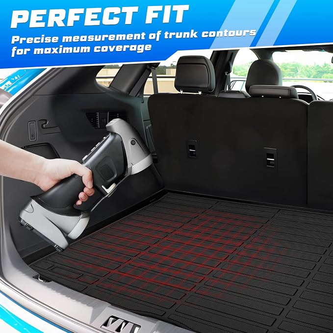 Sunsdrew Cargo Trunk Liner for Ford Edge 2015-2025 (5 Seats), Rear Cargo Mat Trunk Mat All Weather Protection Cover Accessories TPE Rubber Raised Edge